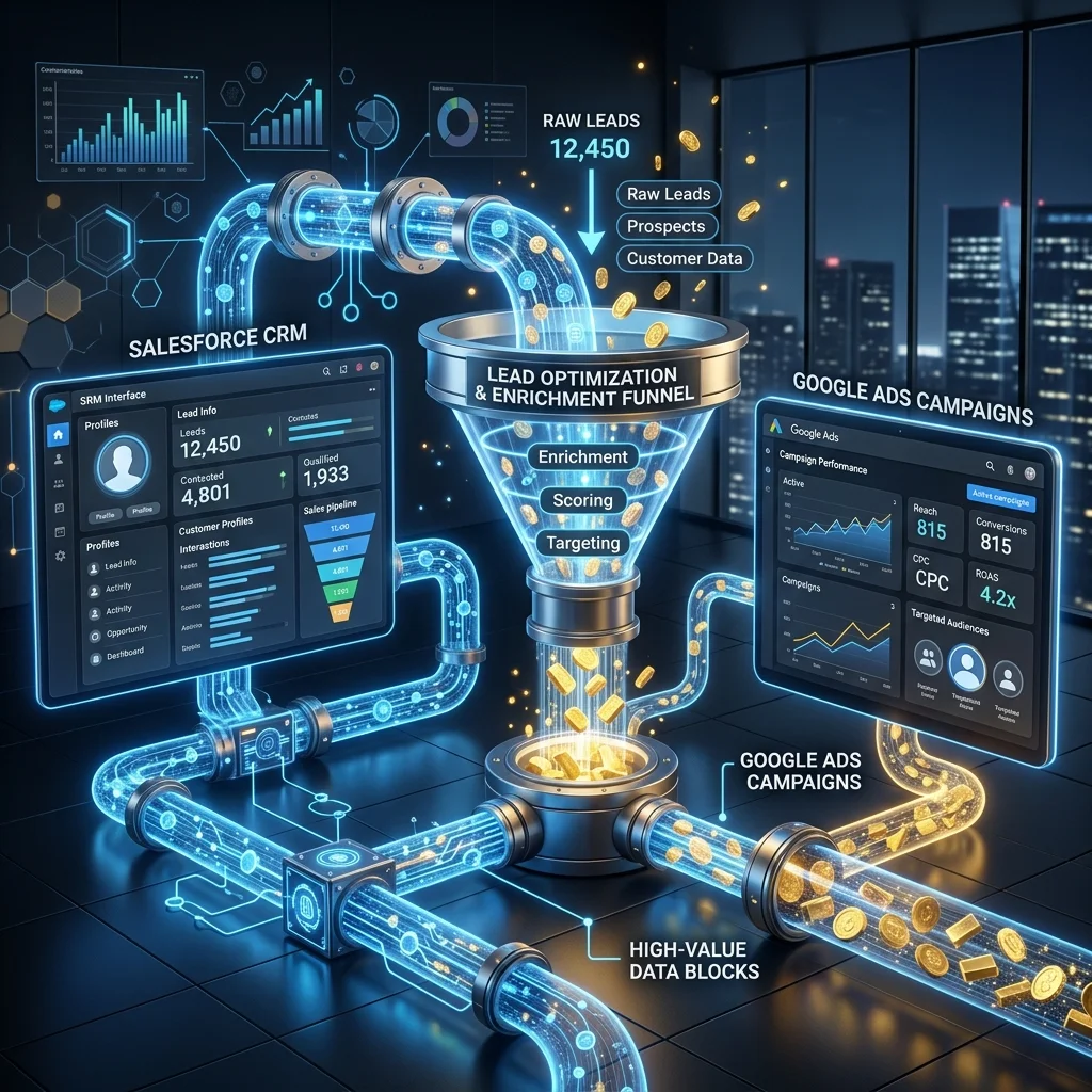Data pipeline connecting CRM to Google Ads